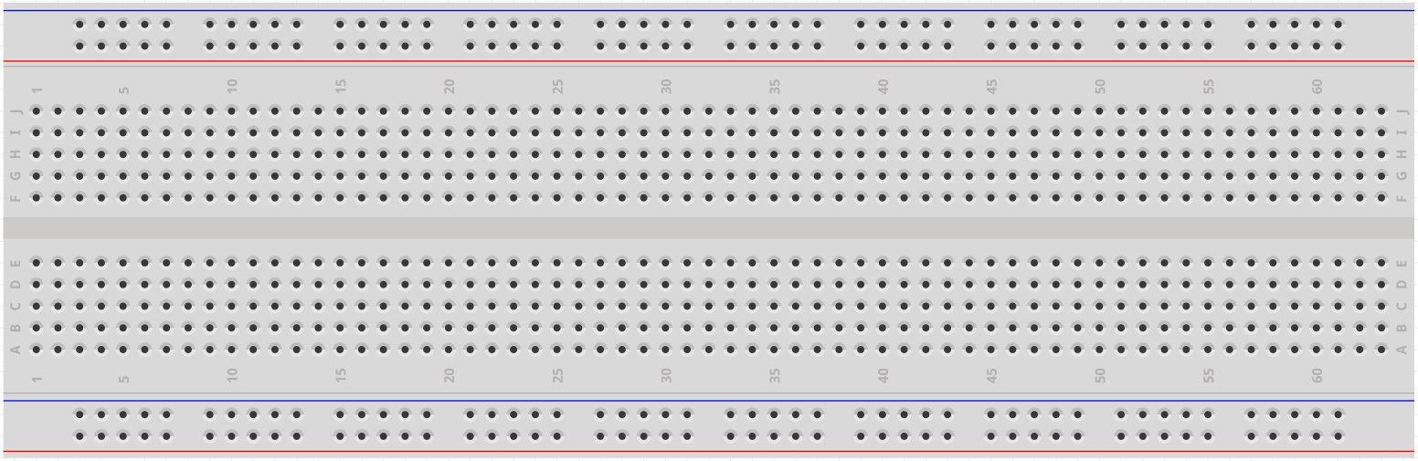 Solderless breadboard used for prototyping circuits