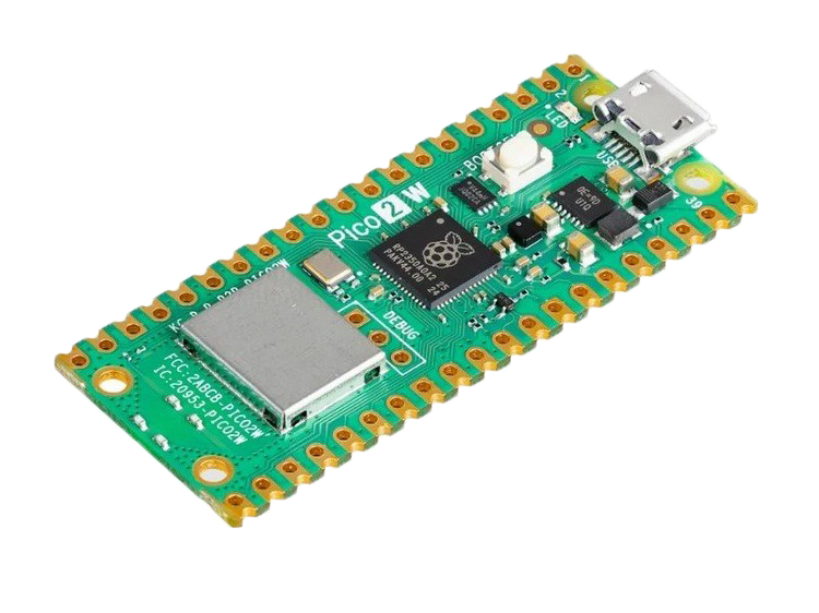 Raspberry Pi Pico 2 W board side view