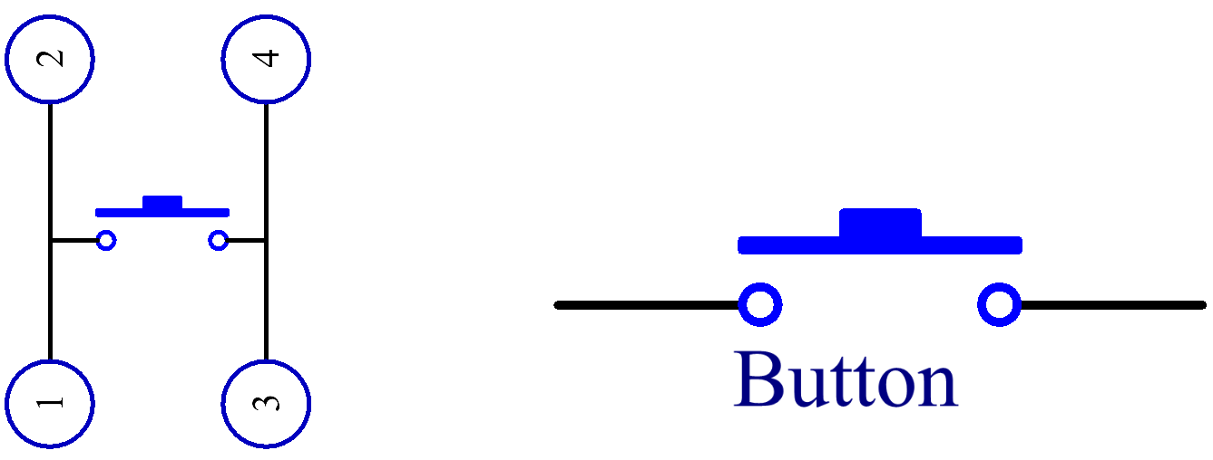 Push-button schematic symbol and internal pairing