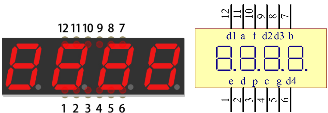 4-digit 7-segment display schematic