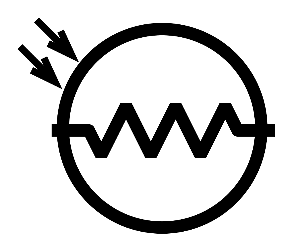 Photoresistor schematic symbol